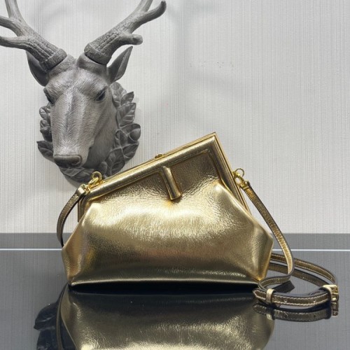 FENDI First Small Gold leather bag 26cm