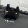 Celine triomphe shiny black leather belt bag