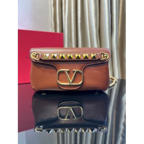 VALENTINO Garavani Vlogo Shoulder Bag Brown