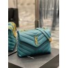 YSL Loulou small quilted blue leather shoulder bag