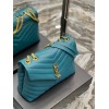 YSL Loulou medium quilted blue leather shoulder bag