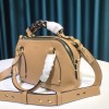 Chloe Small Daria day bag in grained & shiny calfskin brown