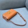 Celine Triomphe Shoulder Bag Shiny Calfskin Brown