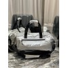 YSL Nylon Silver Zip-Up Luggage Bag