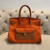 Hermes Birkin 35 Cargo Swift Orange Marine Silver Hardware Bag