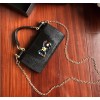 D&G calfskin crystal DG logo patch black handbag