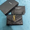 YSL Cassandre black gold small envelope wallet