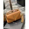 YSL College Brown Gold Hardware Medium Bag