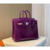 Hermes birkin purple crocodile 25cm