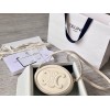 Celine Oval Cuir Triomphe white calfskin bag