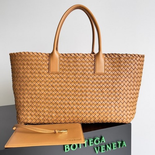 Bottega Veneta Cabat Tote Brown Lambskin Bag