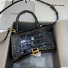 Balenciaga hourglass medium top handle bag in black