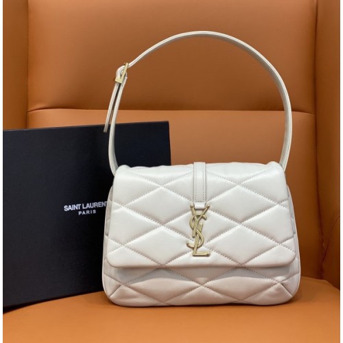 YSL LE 57 White Lambskin Shoulder Bag