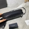 YSL Black Small Quilted All Black Lou Camera Bag