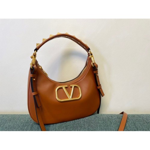 Valentino Garavani Brown VLogo Hobo Bag