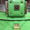 Fendi Baguete green leather bag 32cm