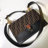 Fendi Kan I Shoulder Bag FF Black/Brown