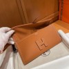 Hermes Brown Swift Jige Elan Clutch