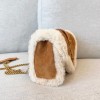 YSL Envelope Small suede and shearling shoulder bag