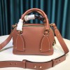 Chloe Small Daria day bag in grained & shiny calfskin red brown