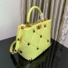 Valentino small Roman Stud Yellow Nappa Leather Bag