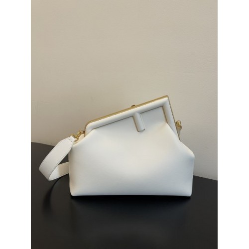 FENDI First Large White leather bag 32cm