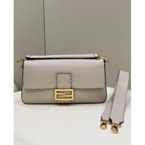 FENDI Baguette large cream leather bag