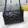 YSL LOULOU PUFFER MEDIUM BAG LAMBSKIN ALL BLACK