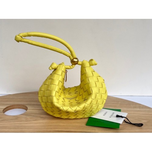 Bottega Veneta Turn Medium Yellow Intrecciato Leather Bag