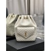 YSL Saint Laurent Joe drawstring quilted white backpack