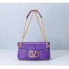 Valentino Garavani Stud Sign purple leather bag