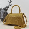 Balenciaga Hourglass S Rhinestone Yellow Bag