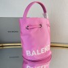 Balenciaga Drawstring Bucket Pink Bag