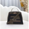 Fendi Peekaboo FF brown leather 23cm