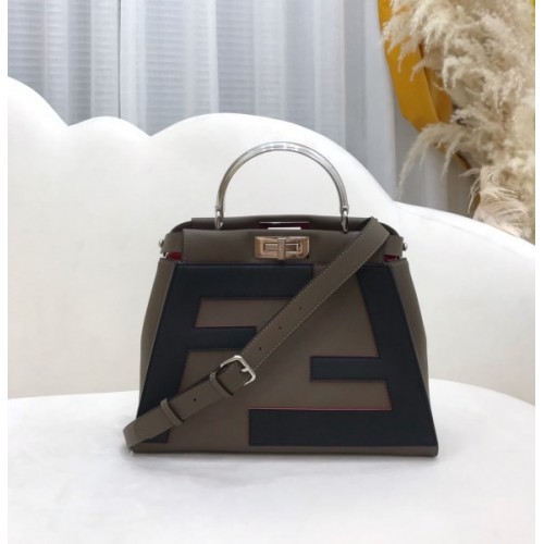 Fendi Peekaboo FF brown leather 23cm