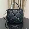 Valentino small Roman Stud All Black Nappa Leather Bag