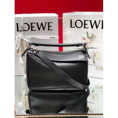 Loewe Black Smooth Small Puzzle Bag