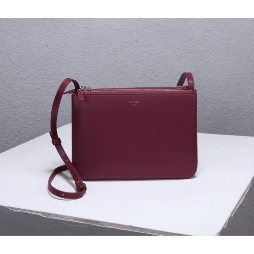 Celine trio shoulder red bag