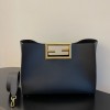 Fendi Way large leather tote black