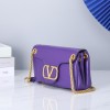 Valentino Garavani Stud Sign purple leather bag