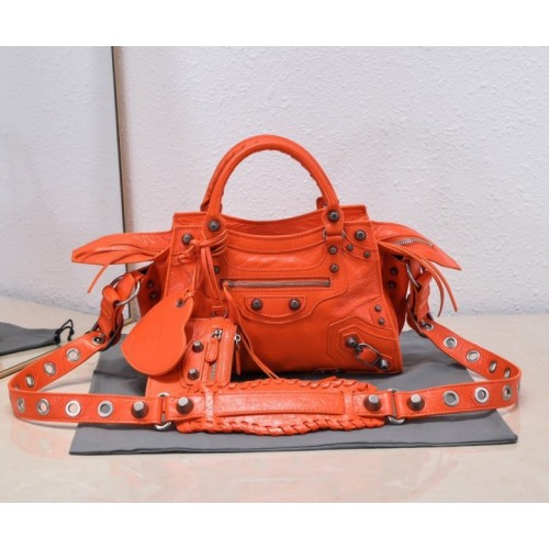 Balenciaga orange cagole XS handle bag