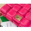 Bottega Veneta Pink Woven Leather Gold Chain Strap Bag