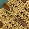 YSL Panier medium brown raffia & leather bag