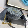 YSL Vinyle round camera denim bag