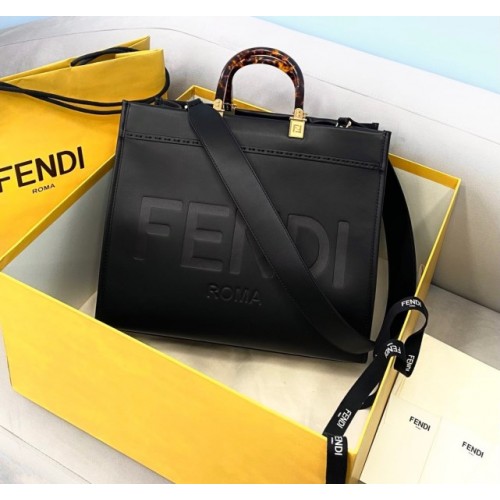 Fendi Sunshine Medium Black Tote Bag