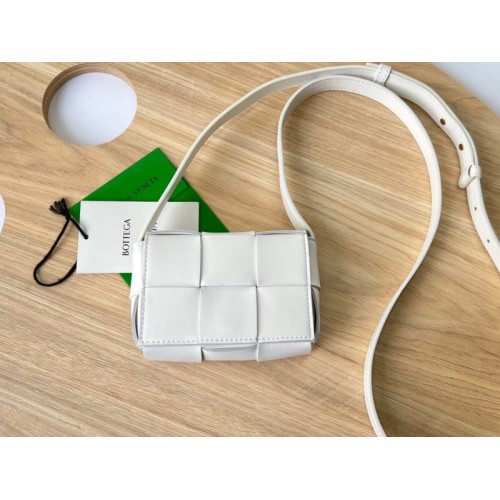 Bottega Veneta Mini Cassette White Leather Bag