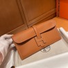 Hermes Brown Swift Jige Elan Clutch