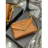YSL College Brown Gold Hardware Medium Bag
