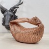 Bottega Veneta Orange Glitter Rhinestone Knot Handle Bag
