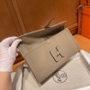 Hermes Gray Swift Jige Elan Clutch